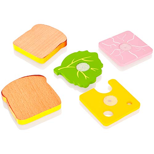 VIGA 50810 Set mit Hamburger und Sandwich aus Holz, Multi Color, 2 – Bild 5