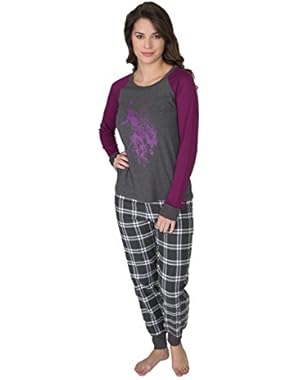 Women's 2-Piece Long Sleeve Pajama Top and Pants Sleepwear Set