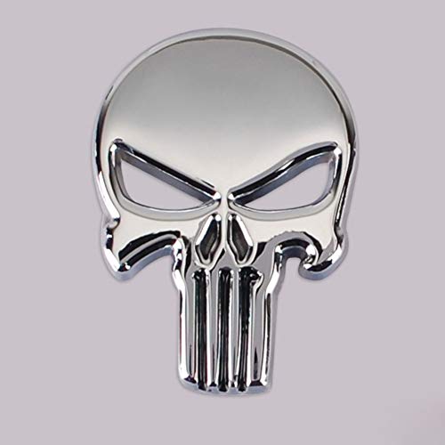 Hong 111 3D Metal Decal Skull Punisher Vehicle Car Motorcycle Sticker (2-pack) - Thumbnail 3