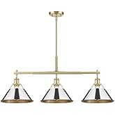 Orwell 3-Light Linear Pendant in Brushed Champagne Bronze with Chrome