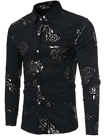 Gold dress shirt for men homecoming shirts