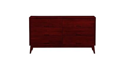 Aprodz Mango Wood Storage Cabinet Cruz Chest of 6 Drawers Furniture for Living Room | Rebel