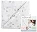 BABY SENSE Silky Soft Bamboo Receiving Muslin Blanket | Stretchy & Safe 100% Premium Cotton + Breathable Light Fabrics For Sleep, Stroller Cover, Warmth, Feeding, CALMING (Grey)