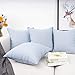 YOUR SMILE Solid Color Jean Blue Decorative Throw Pillow Case Cushion Cover Pillowcase for Sofa 18 x 18 Inch, Set of 4