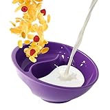Obol - The Original Never Soggy Cereal Bowl / With The Spiral Slide Design 'n Grip - Made in USA - Lg Purple