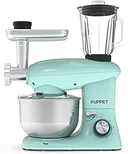 KUPPET 3 in 1 Stand Mixer, 6 Speed Electric Mixer, Tilt Head Kitchen Mixer with Meat Grinder and Juice Blender, 6 Quarts 850W Food Mixer - Blue