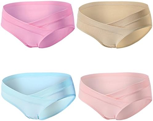 PIDAY Women's Under The Bump Cotton Maternity Hipsters Panties Multi Pack