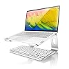 Laptop Stand Include Keyboard Bluetooth,Aluminum Notebook Stand Riser with Wireless Keyboard,Ergonomic Computer Holder…
