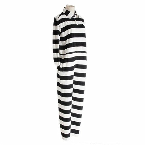 Horries Prison Uniform Stripe Jumpsuits Onesies Anime Prison School Cosplay Costume - Image 3