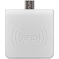 Portable Contactless Smart Card Reader, High Frequency RFID ID Mobile Phone Card Reader with USB Male Interface, 0.2s Fast Card Reading, IC/ID Dual Version, Support PC Phone Tablet (White)