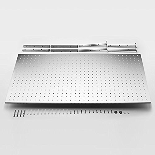 KunMai Modern Luxurious 20"x40" LED Stainless Steel Rectangle Ceiling Rain Shower Head (With LED, Brushed Nickel) - Thumbnail 6