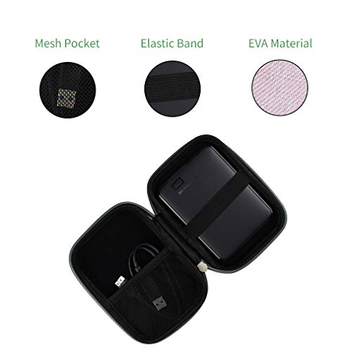Portable External Hard Drive Carrying Case, Waterproof Hard EVA Shockproof Travel Case for 2.5-Inch Portable External Hard Disk Drive,Pink - Thumbnail 4