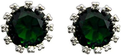 10mm "Isabella" Stud Earrings Green Cubic Zircona By Yalong