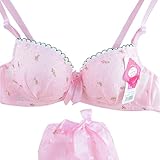 ETOSELL Women\'s Underwire Bra Floral Cotto Chiffon Push-up Gather Brassiere