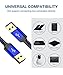 USB 3.0 A to A Male Cable, JSAUX USB 3.0 to USB 3.0 Cable 2 Pack(3.3ft+6.6ft) USB Male to Male Cable Double End USB Cord Compatible for Hard Drive Enclosures, DVD Player, Laptop Cooler and More (Blue)