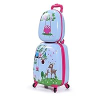 2Pcs Kids Luggage, 12" 16" Kids Carry On Luggage Set, Trolley Hard Shell Suitcase for Boys and Girls Travel Suitcases