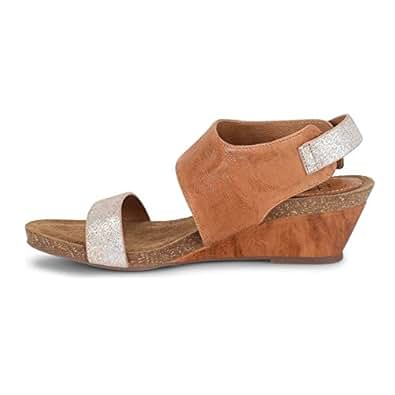 Amazon.com | Sofft Womens Vanita Leather Open Toe Casual Slingback, Luggage/Silver, Size 9.0 | Pumps
