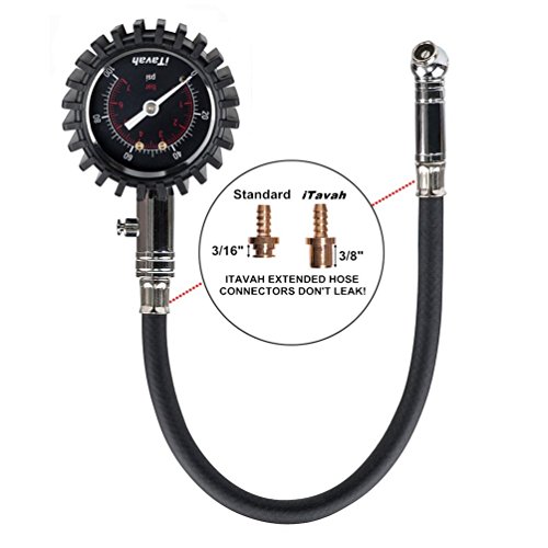 Tire Pressure Gauge, iTavah Heavy Duty Accurate Tire Gauge for Car, Motorcycle, Truck, etc. 100