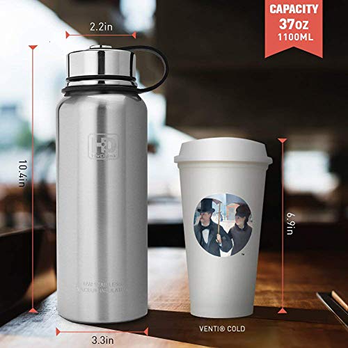 Stainless Steel Vacuum Insulated Water Bottle, Cold for 24 Hours Hot for 12 Hours, 21 OZ - 50 OZ Double Wall Thermos Flask, Travel Sports Leak Proof Drinking Bottle with Metal Strainer, BPA Free