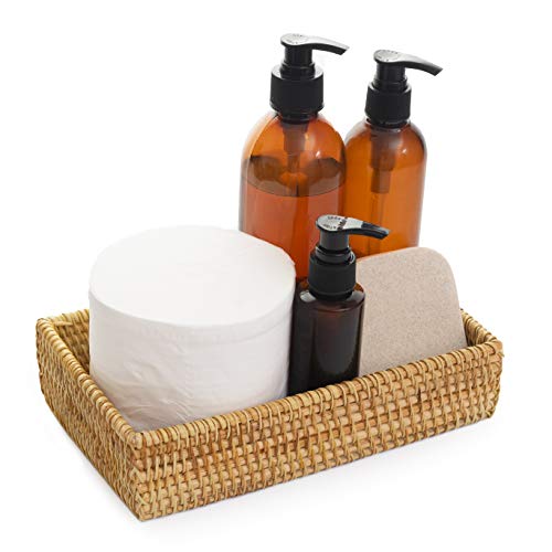 KOLSTRAW Rattan Trays for Counter Guest Napkin Holder for Bathroom