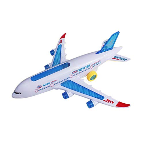 Mavere Durable Children Funny Lighting Running Electric Aircraft Toy With Music Play Vehicles