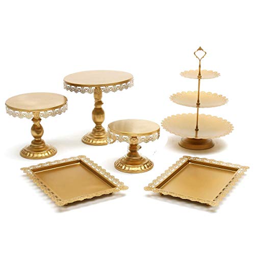 Set of 12 Pieces Cake Stands Iron Gold Cupcake Holder Fruits Dessert Display Plate for Baby Shower Wedding Birthday Party Celebration Home Decor Serving Platter