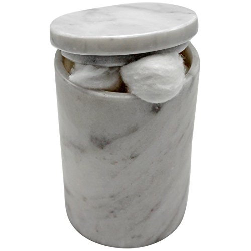 White Polished Marble Canister / Jar bathroom vanity container Very