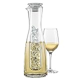 Wine Enthusiast 2-Piece Lead-Free Blown Crystal Glass Wine Chilling Carafe