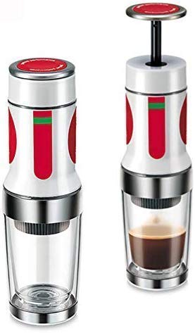 CENPEN Kaffee-Maschine, bewegliche Handpresse Kaffeemaschine Mini-Hand Espresso Pods Kaffee-Kapsel-Maschine (weiß) – Bild 5