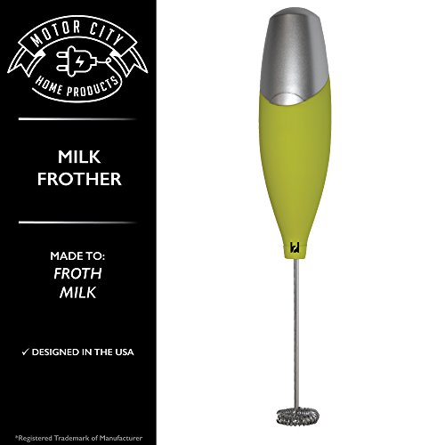Handheld Battery Operated Milk Frother for Coffee, Cappuccinos, Lattes, & Hot Chocolate, A Motor City Home Products Brand (1)