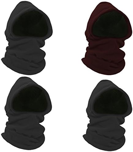 Energym Heavyweight Adjustable Fleece Balaclava, 3 Grey/1 Burgandy