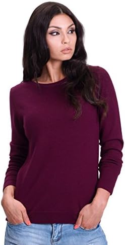KNITTONS Women's Merino Wool Classic Lightweight Crew Neck Sweater Pullover