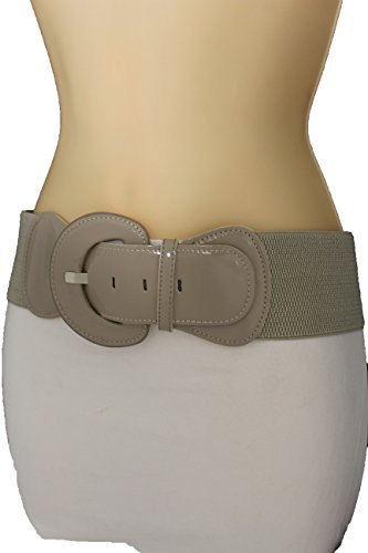TFJ Women Belt Hip Elastic High Waist Band Plus Size M L Xl Light Beige