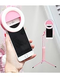 Selfie Stick Bluetooth con mando a distancia inalámbrico, soporte de trípode y luz LED para iPhone X iPhone 8 8 Plus iPhone 7 iPhone 7 Plus Galaxy S9 S9 Plus Note 8 S8 S8 Plus, Rosado
