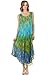 Sakkas Ombre Floral Tie Dye Tank Sheath Caftan Cotton Dress