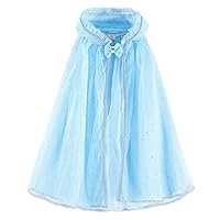 Zerayo Girls Hooded Cloak Princess Unicorn Costume Cape Pretend Play Dress up Blue 130cm/5-6Y