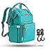 ZUZURO Diaper Bag Backpack - Waterproof w/Large Capacity & Multiple Pockets for Organization. Ideal for Travel Nappy Bags - W/Insulated Bottle Pocket. 2 Stroller Hooks Incl. (TURQUOISE)
