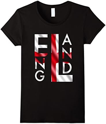 Womens England Flag Shirt Novelty English Team Tee Soccer Football XL Black