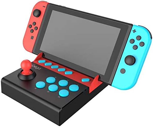 iPega PG-9136 Gamepad Joystick Single Rocker Control Trigger Controller Joypad for Nintendo Switch Game Console Like Mario Series, Street Fighter2, etc Classic Arcade Design