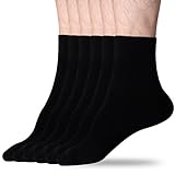 Men’s 6-Pack Cotton Cushion Crew Athletic Socks,Comfort Blend Black White Crew Socks for Men by Sioncy (Black)