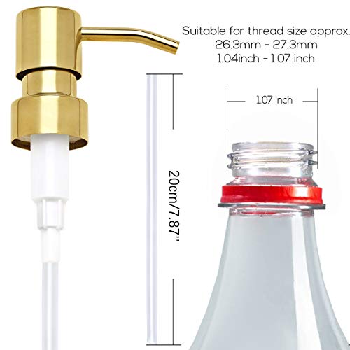 Gold Soap Dispenser Pump Replacement 304 Stainless Steel Hand Liquid
