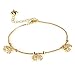 Women's 18K Gold Tone Lucky Zircon Elephant Charm Bracelets Adjustable L6.6+1.8