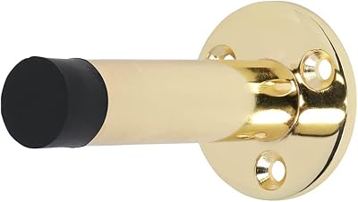 TIMCO Projection Door Stop Polished Brass Wall Skirting Rubber Buffer Tip