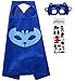 Creacty Catboy Owlette Gekko Costumes and Dress up for Kids, 3 Capes and 3 Masks - Superhero Party Supplies