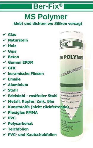 Ber-Fix MS Polymer Kleber Transparent Kristall Montagekleber Glaskleber dauerhafter als Ihr Silikonkleber wasserfest… – Bild 4