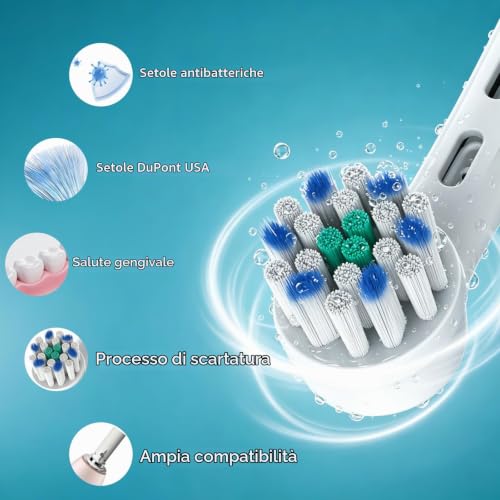 ELYCO 12 Pack Soft Toothbrush Heads Compatible with Oral-B iO, Pack of 12 with 4 Dust Caps and Coloured Rings for Electric Toothbrush Series iO 2 3 4 5 6 7 8 9 10 Series