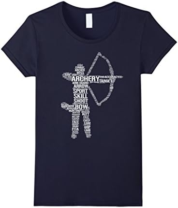 Women's Archery Shirt: Archer Bow Shooting Vocabulary Gift T-Shirt Small Navy