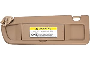 HIMIKI Left Driver Side Sun Visor Sunvisor Compatible with 2006 2007 2008 2009 2010 2011 Honda Civic Replaces# 83280-SNA-W01ZB, Beige