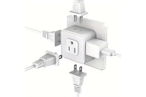 1Pc 5-Outlet Multi Plug Outlet Splitter, US Plug, 110-130V Power Supply, Side Splitter Box for Office, Dorm, Travel, Cruise E