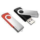 JOIOT 32GB USB 3.0 Flash Drive Thumb Drive Jump Drive with LED for Fold Data Storage, Memory Stick, Zip Drives, Pen Drive - Black/Red (2-Pack)